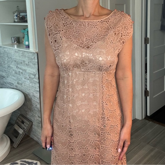 Tracey Reese Elegant Nude Lace Dress - Picture 4 of 11